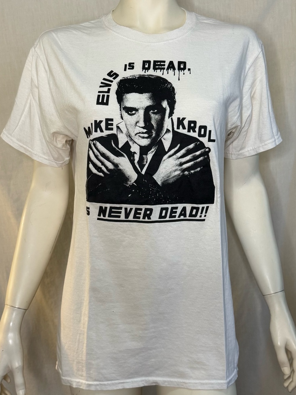 Mike Krol band white short sleeve t shirt size small